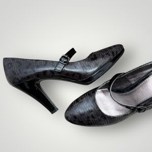 Sofft Black Patent Leather Mary Jane Platform Heels Shoes Size 10